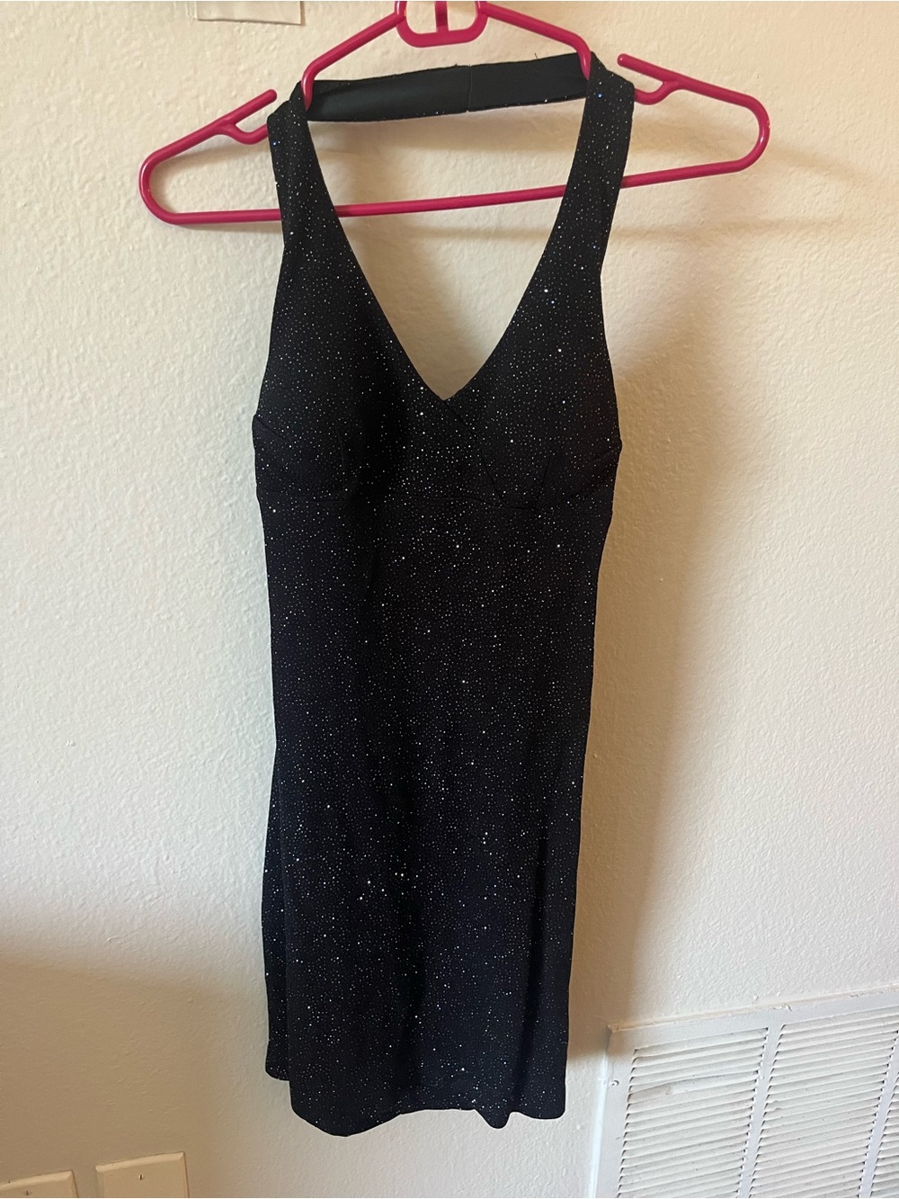 Black Sparkle V-Neck Bodycon Sleeveless Dress